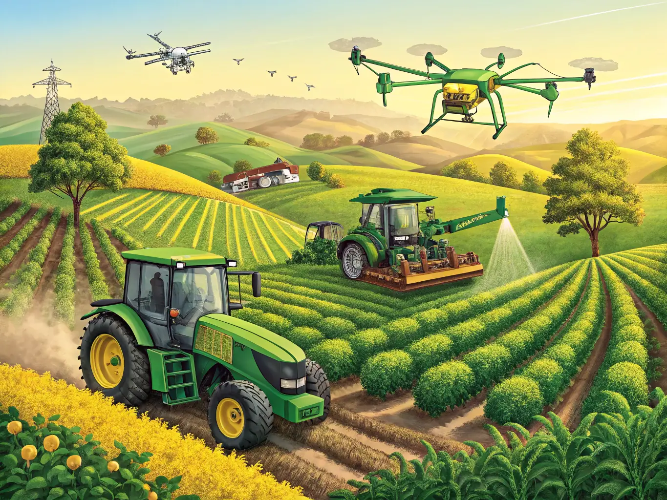 An image of a lush, green Kenyan farm with sustainable farming practices in action, showcasing the environmental benefits of buying local and reducing carbon footprint.